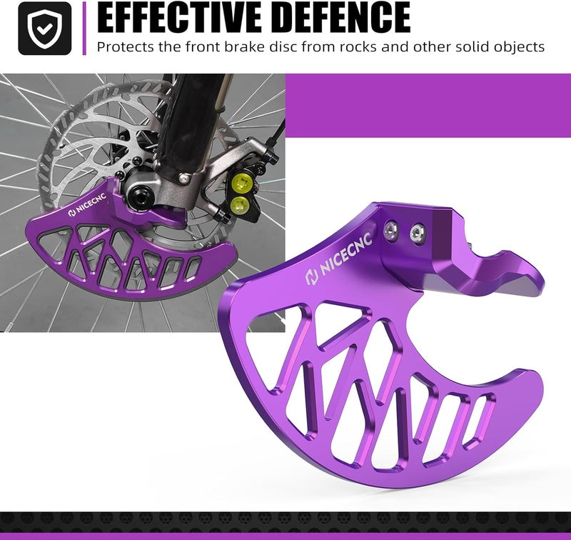 NICECNC Purple Front Brake Caliper Disc Cover Protector Compatible with Surron Light bee X/S/ L1E Compatible with Segway X160 X260 See Fitmnet - Image 4